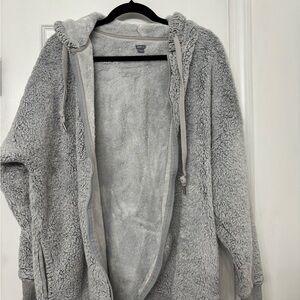 Aerie Soft Gray Sherpa Jacket